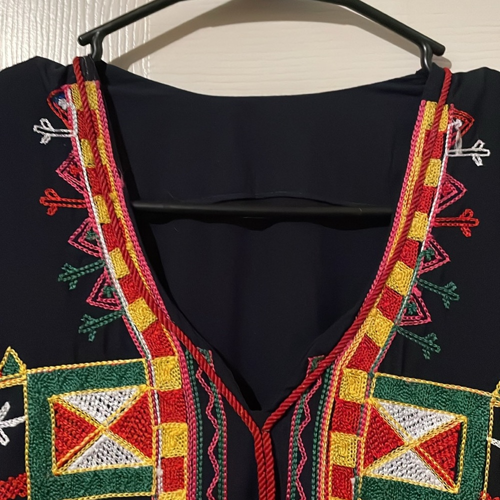 Embroidered Black Maxi Dress - Picture 2 of 8